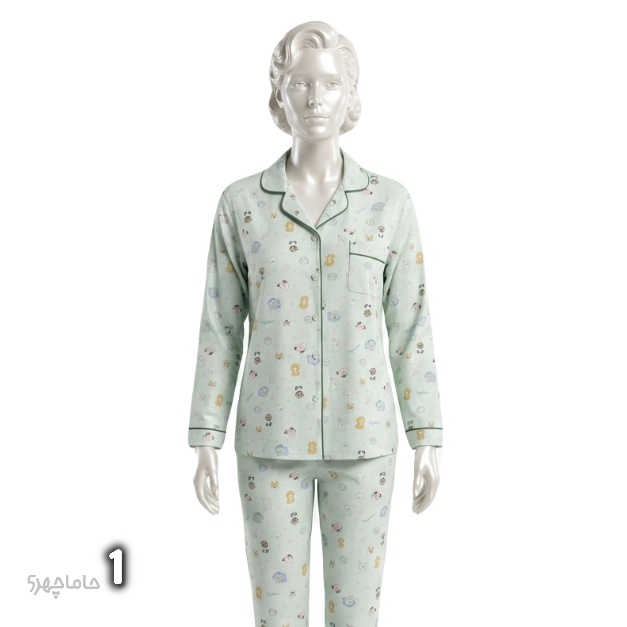 Women's casual clothes (14) ست زنانه پیراهن آستین بلند با شلوار نخی