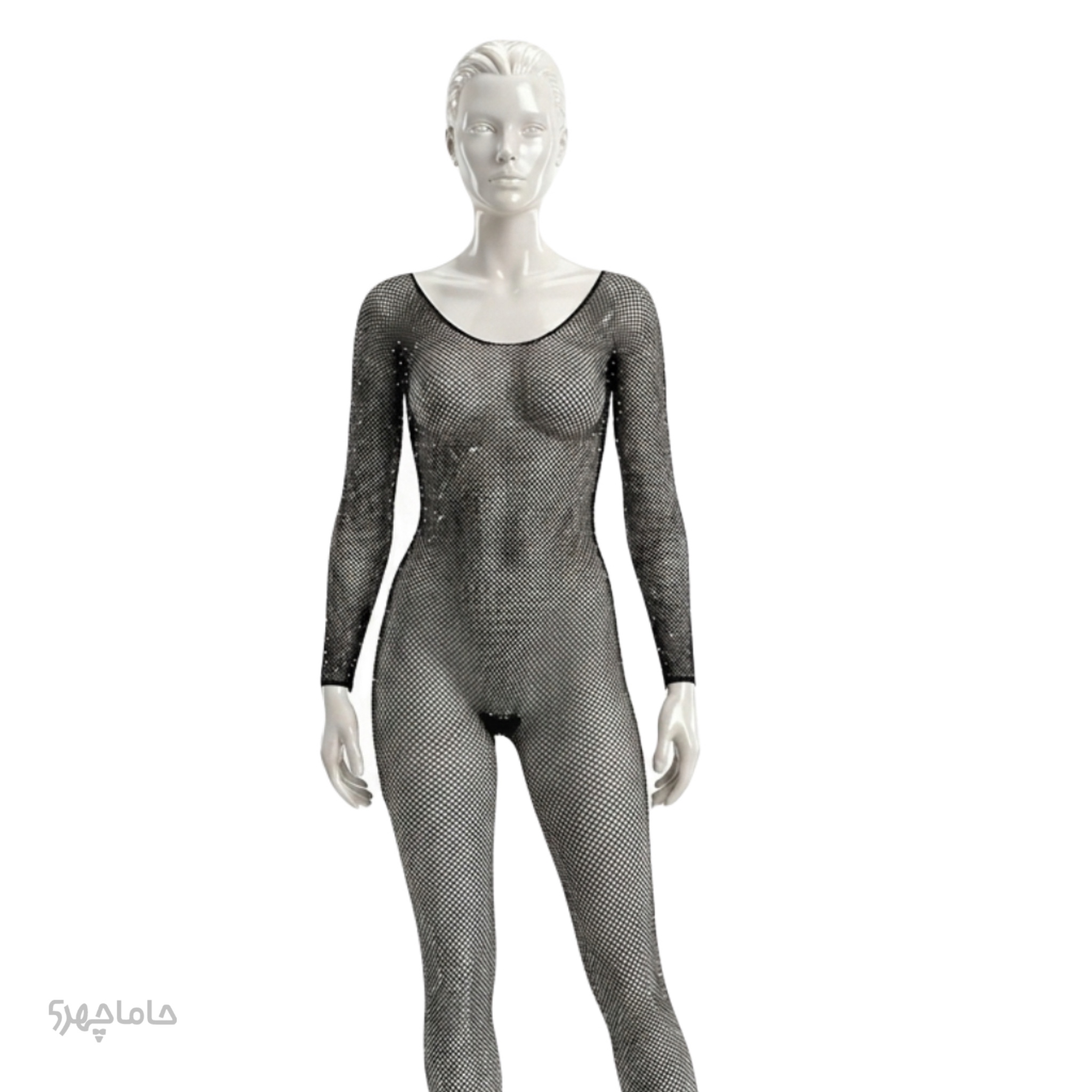 Women's lace fishnet bodysuit (1) بادی فیشنت توری زنانه