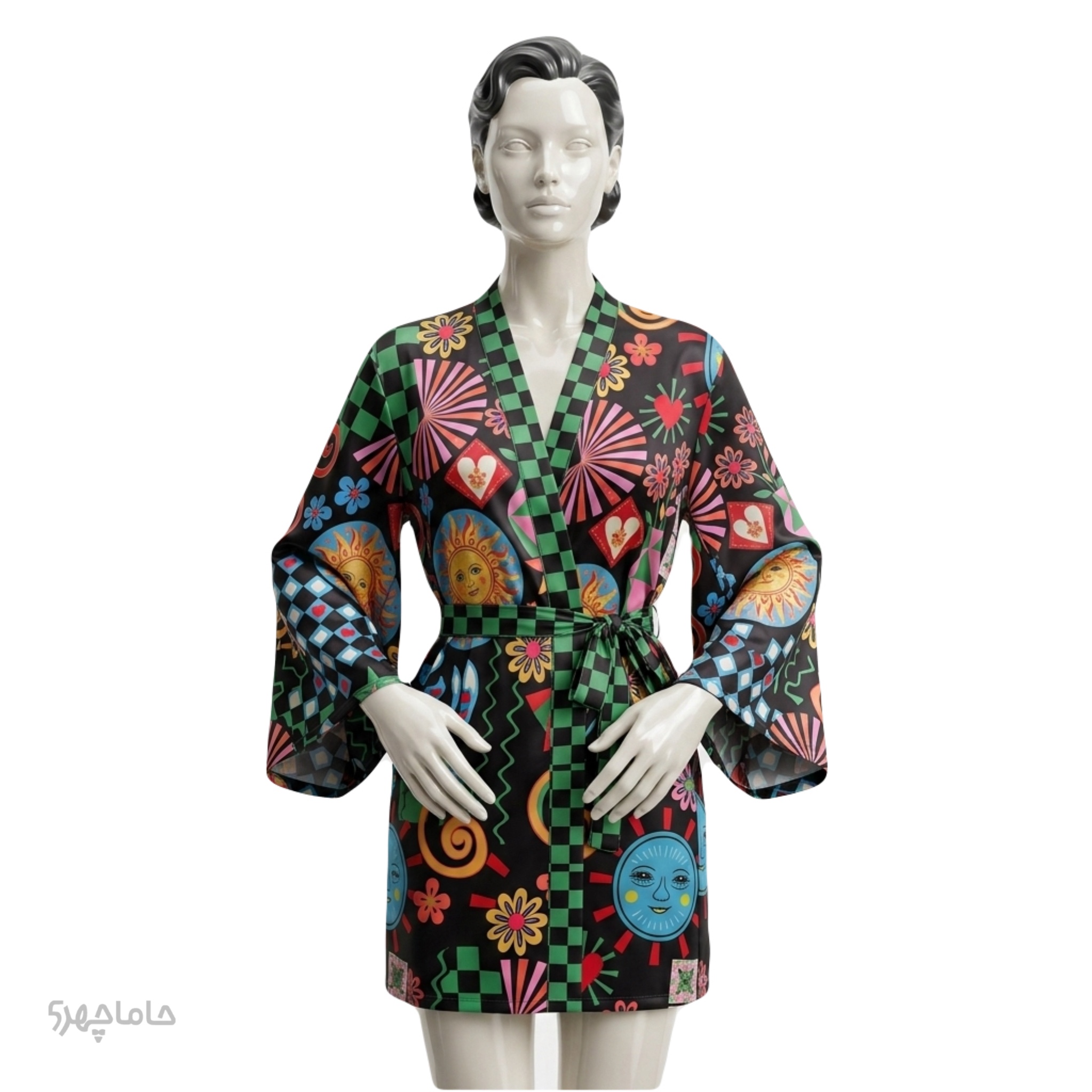Women's pajamas (1) ربدوشامبر ساتن لورنزا کد 2723